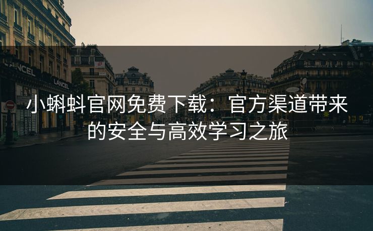 小蝌蚪官网免费下载：官方渠道带来的安全与高效学习之旅